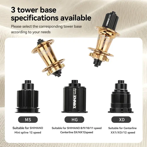 Imagen 2 del producto TANKE 120 Click Hub 6 rodamientos bicicleta de montaña MTB Hub delantero trasero 32 36 agujeros QR eje pasante intercambio freno de disco bujes de bicicleta HG MS