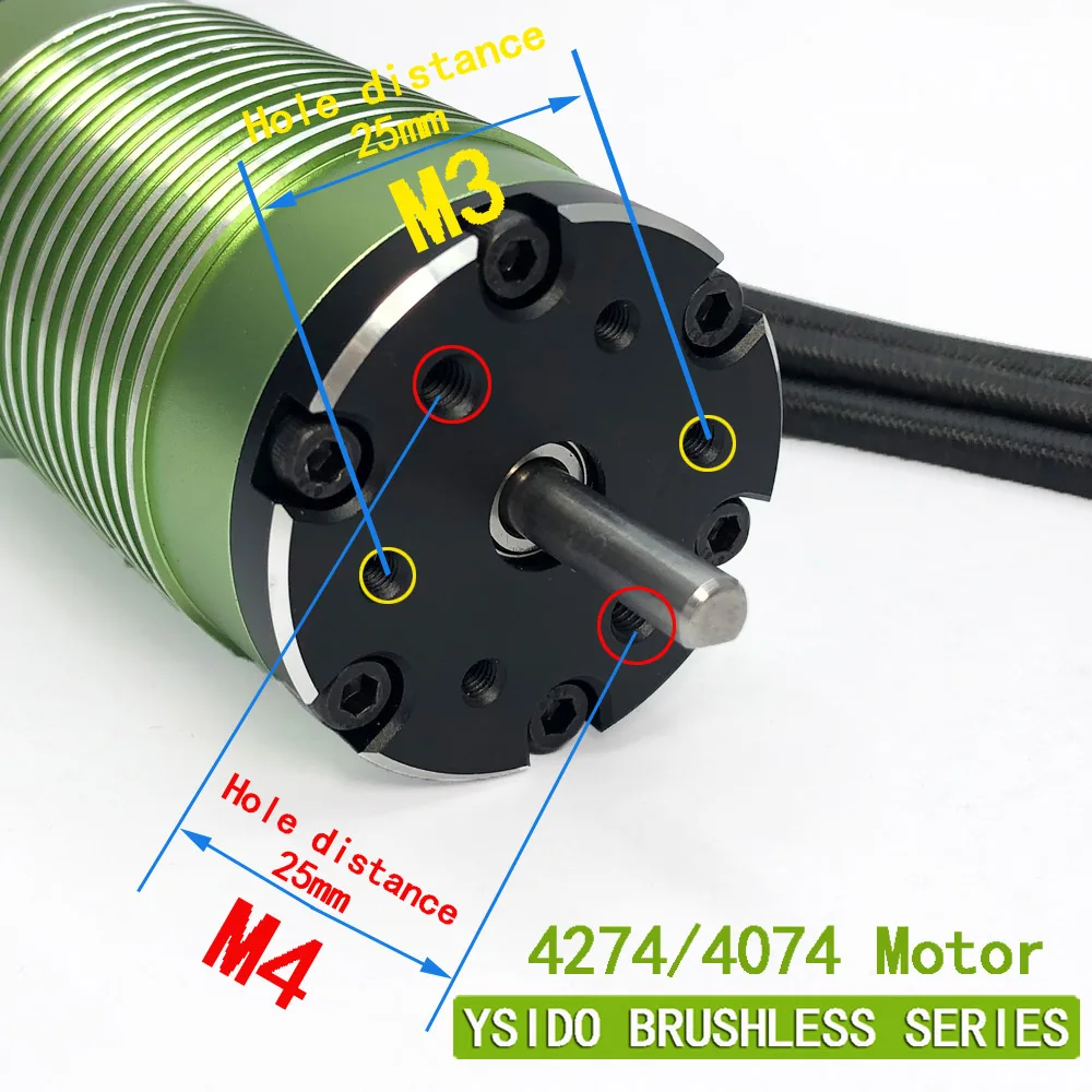 YSIDO-Motor sin escobillas para coche todoterreno teledirigido, Motor sin escobillas de 1400KV 2200KV 2600KV 3600KV para barco RC ARRMA TRAXXAS EDF