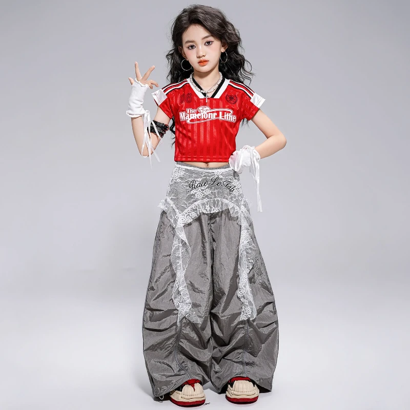 New Hip-Hop Street Dance Costume Suit for Girls Jazz Dance Costumes Cool Korean Performance Wear Group Dance Stage Clothes Sets