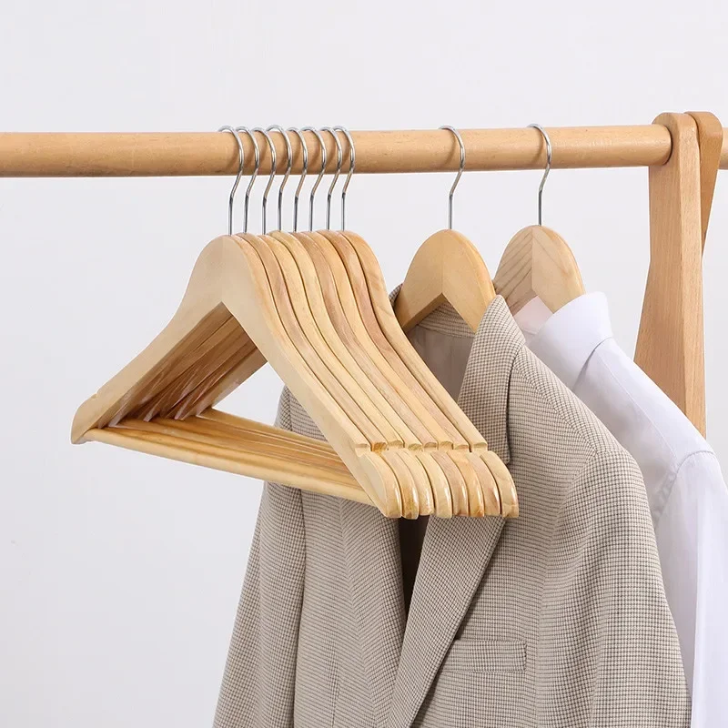 

Solid wood non-slip clothes hanger, wide shoulder clothes hanger, household seamless wooden clothes hanger