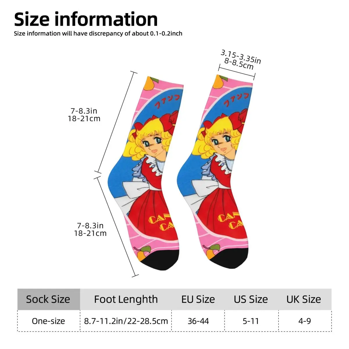 Adults Men Socks Candy Candy And Terry Anime Stockings Winter Trendy Warm Soft Socks Custom Running Sports Non Slip Socks