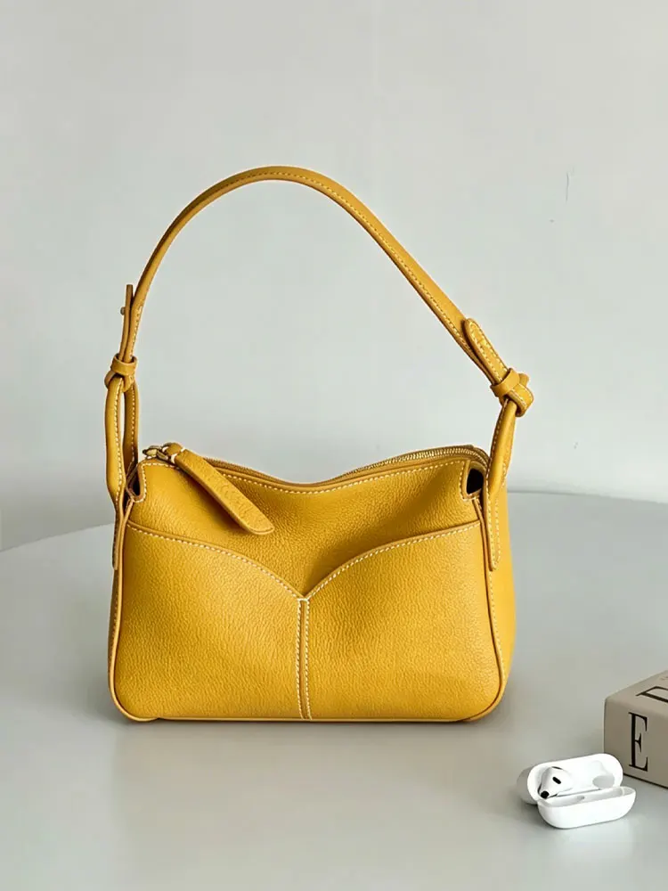 

Yellow Small Work Bag Women's Shoulder Bag 2026 New Style Premium Feel Casual Handbag Soft Handle Youth Fashion Pure Color
