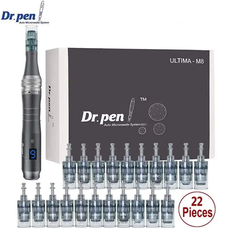 Dr pen Ultima M8 Microneedling Pen Electric Wireless Dermapen M8 con cartucce da 22 pezzi Microneedle Needling macchina per la cura della pelle