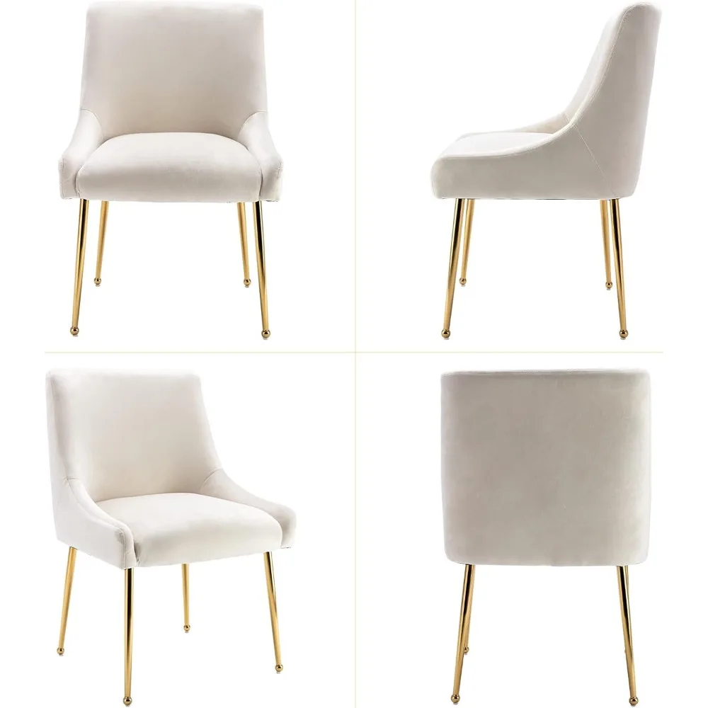 Bársoly dining Szék beállítása bel 4, Dohosodik upholstered Akcentus dining szoba Szék vel Arany legs Domboldal fotel, dining Szék