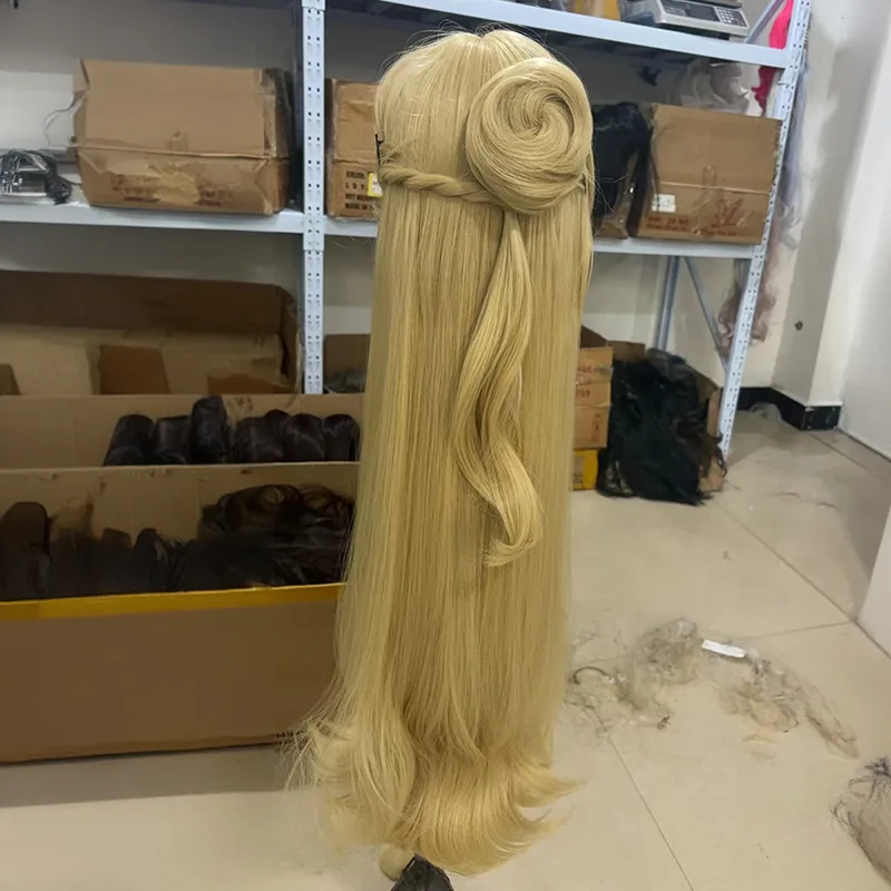 崩壊したスタードーム鉄道サンドバードコスウィッグシミュレーション頭皮マイクロカールロングヘアコスウィッグ