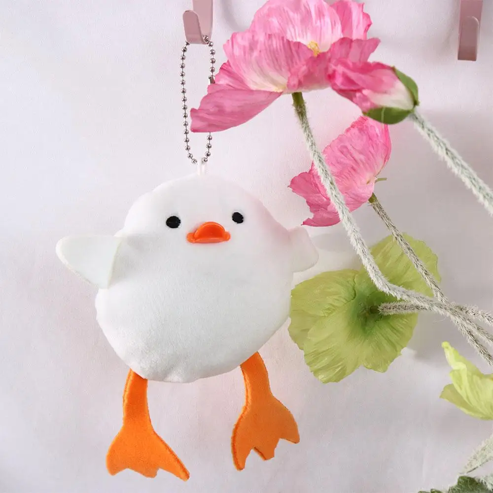 PP Cotton Motivating Duck Plush Toy Fluffy Simulation White Duck Pendant Cartoon Stuffed Plush Doll Pendant Backpack Decor