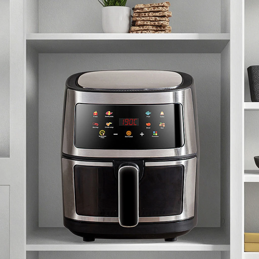 

Cross-border Stainless Steel Electric Air Fryer Household New Smart Large-Capacity Visual Non-Turning Oil-Free