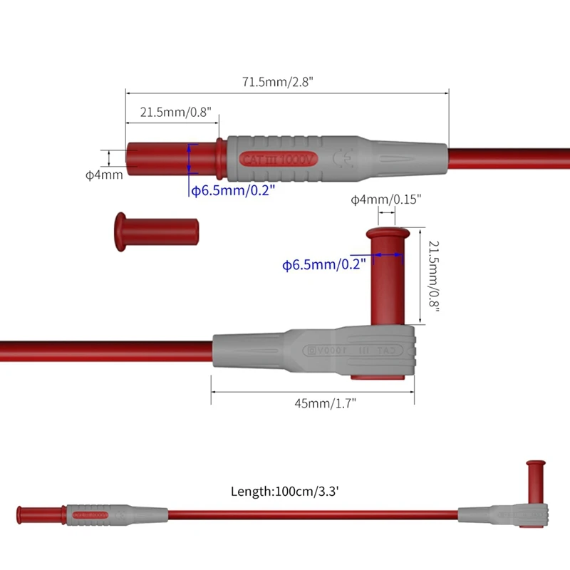 JT0090 Multimeter-Messleitungen-Kit, digitales elektrisches Sonden-Set, verbesserte Genauigkeit für elektrische Prüfung