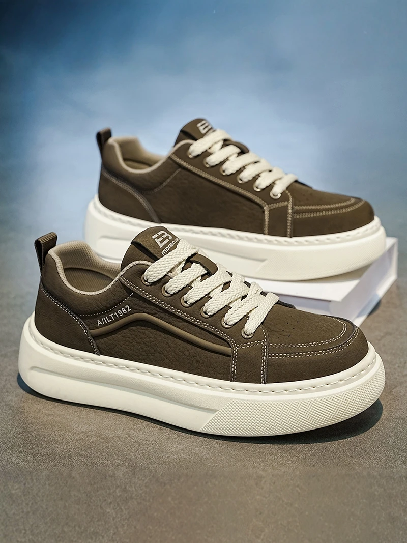 Men's Low-Top Casual Work Shoes 2026 New Summer Leather Surface Wear-Resistant Anti-Slip Waterproof Thick Bottom Fashionable ...