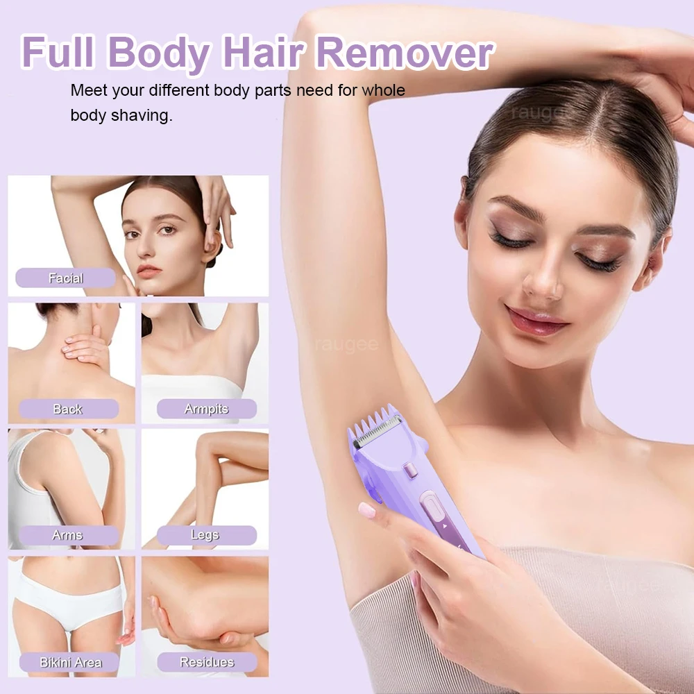 Depiladora Eléctrica Femenina, Afeitadora Portátil e Indolora, Recortadora de Bikini para Depilación Corporal Completa, Depiladora Compacta para Mujeres