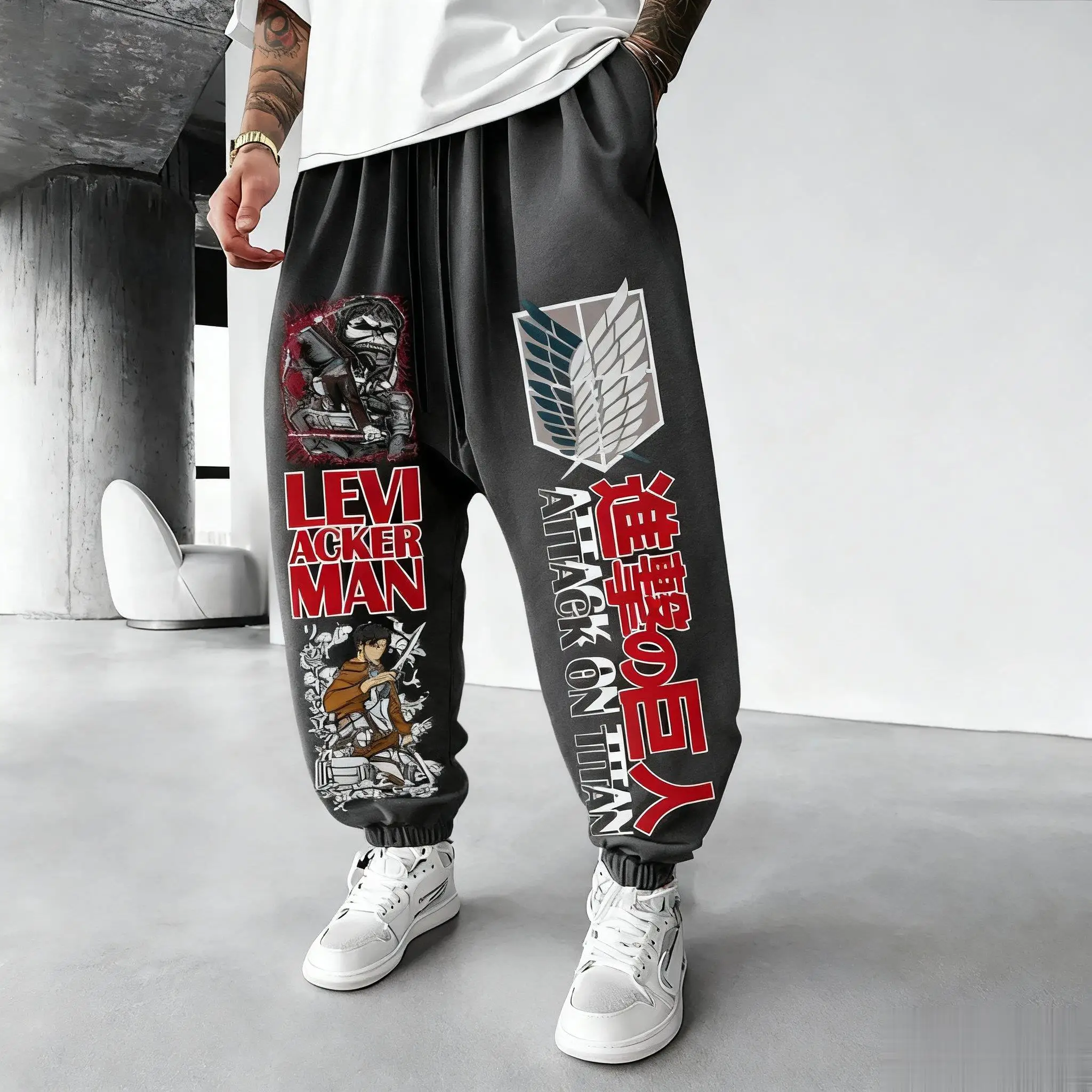 Attack on Titan Anime Sweatpants Men Women Japanese Cartoon Print Jogger Pants Casual Streetwear Hip Hop Trousers Autumn Winter