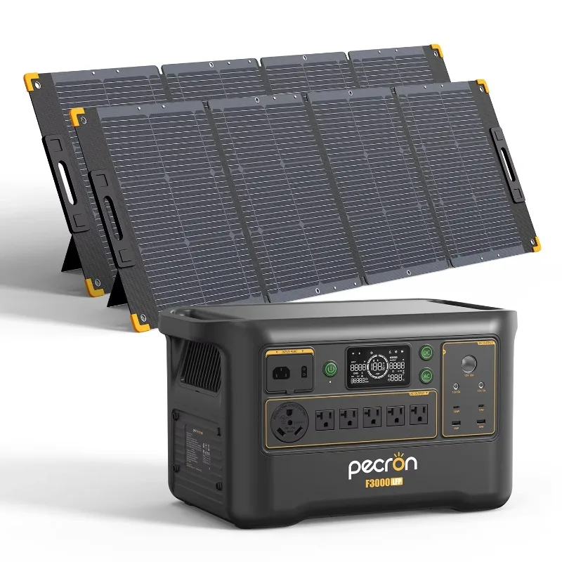 3000W Outdoor Solar Generator, Pure Sine Wave Output, Wireless Charging Function with Solar Panel for Camping Emergency