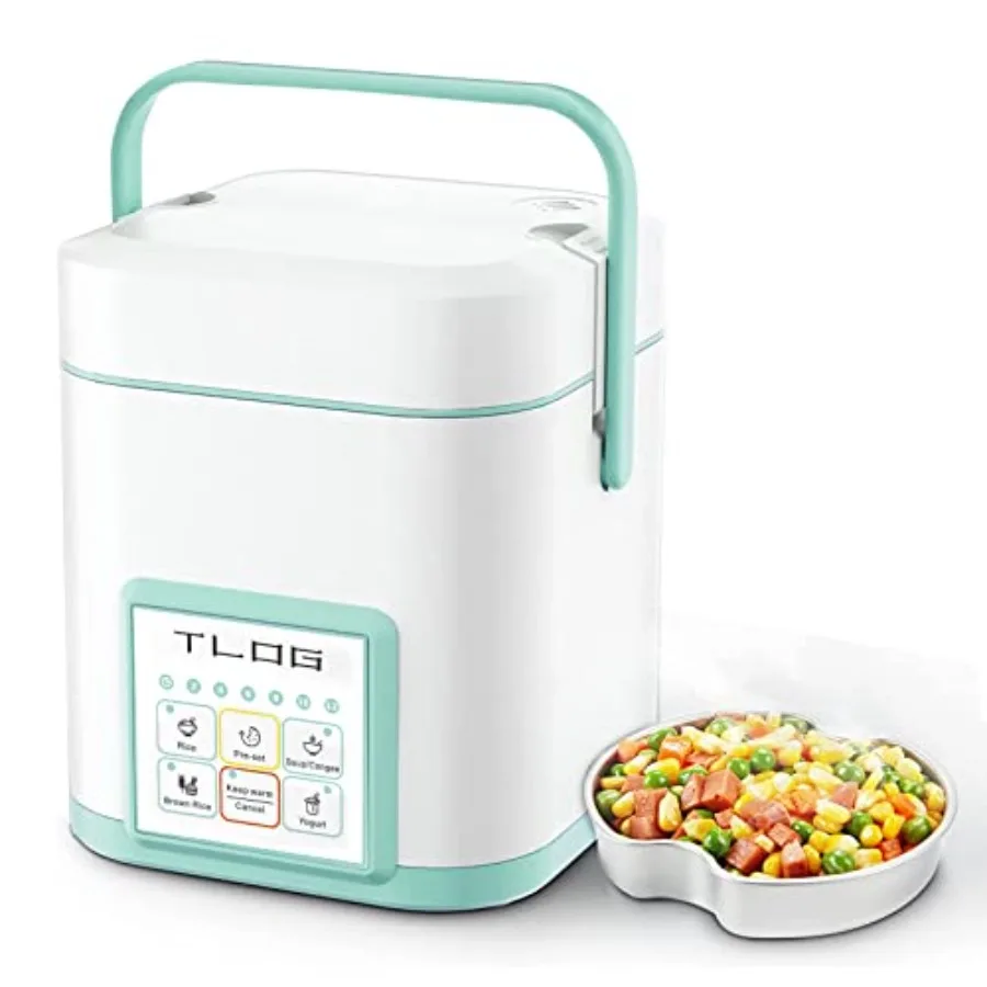 

Mini Rice Cooker 2.5 Cups Uncooked, Healthy Ceramic Coating Portable Rice Maker, 1.2L Travel Rice Pot Small for 1-3 People, Per