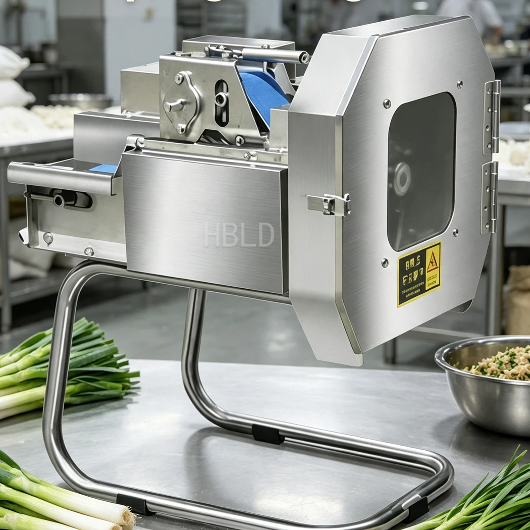 HBLD Commercial Food Chopper, Vegetable Cutting Machine 7cm Conveyor Belt Width Slicer for Dicing, Sectioning and Minced Meat