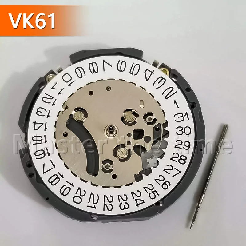 Neues japanisches VK61A-Quarzwerk mit sechs Zeigern, multifunktionaler 6:12 kleiner Sekunde-Uhrenmechanismus mit drei Zeigern