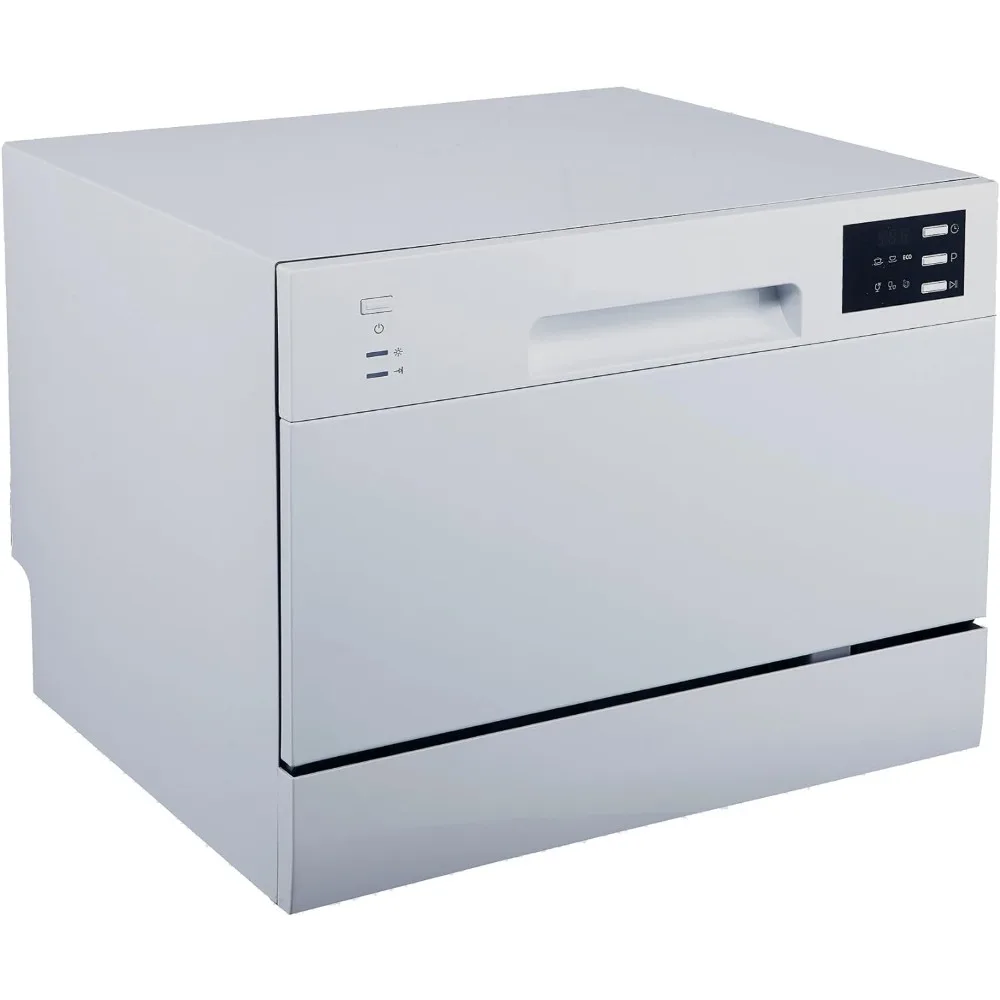 Compact Countertop Dishwasher/Delay Start Energy Star Portable Dishwasher with Stainless Steel Interior and 6 Place Settings