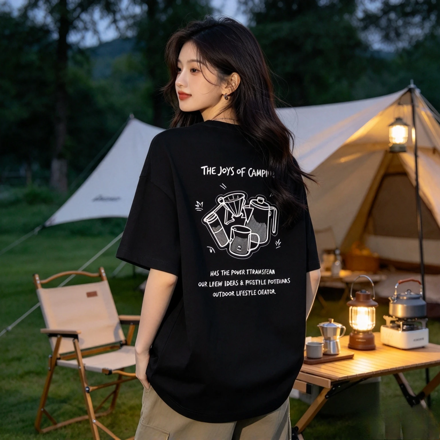 2026 Summer New Snow Peak Summer New Print Outdoor Camping Leisure Short-sleeved T-shirt Pure Cotton Leisure Vacation Unisex
