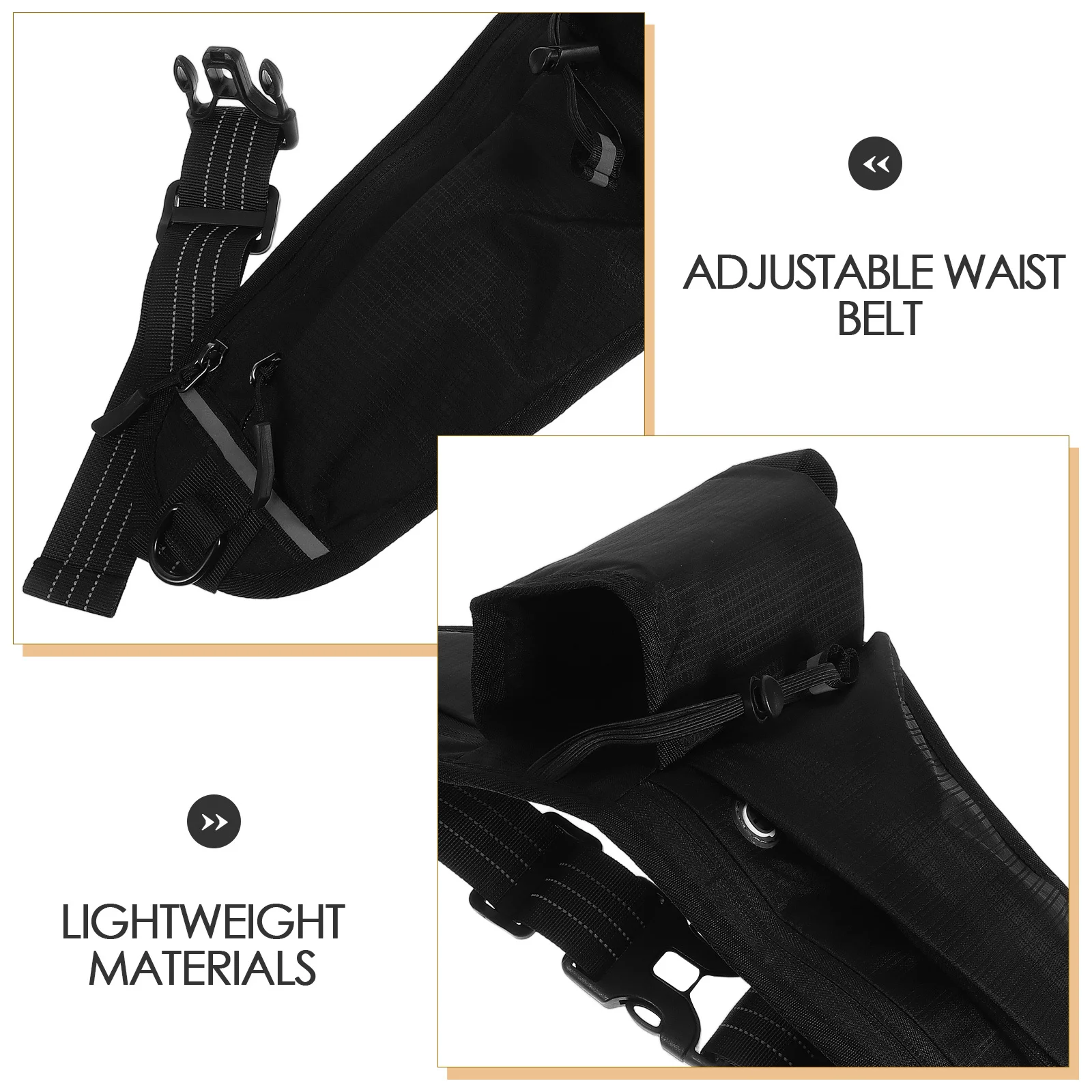 Adjustable Running Waist Pack Waterproof Sports Belt Lightweight Water Bottle Holder Phone Carrier Outdoor Fitness Hiking