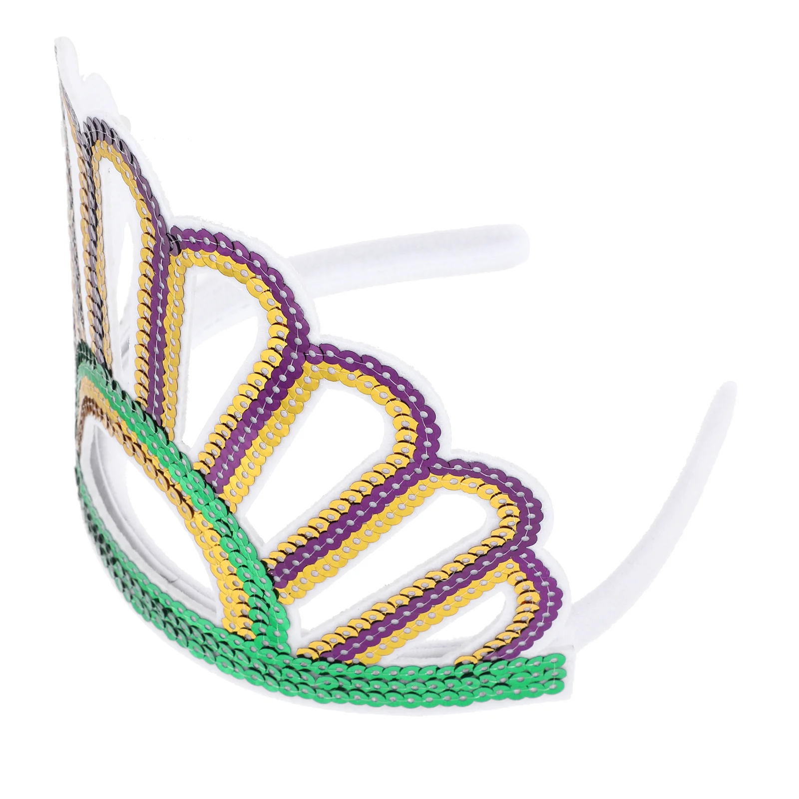 عصابة رأس على شكل تاج من الترتر خفيفة الوزن ومريحة لحفلات أعياد الميلاد وإكسسوارات الشعر وغطاء رأس لامع للنساء #1