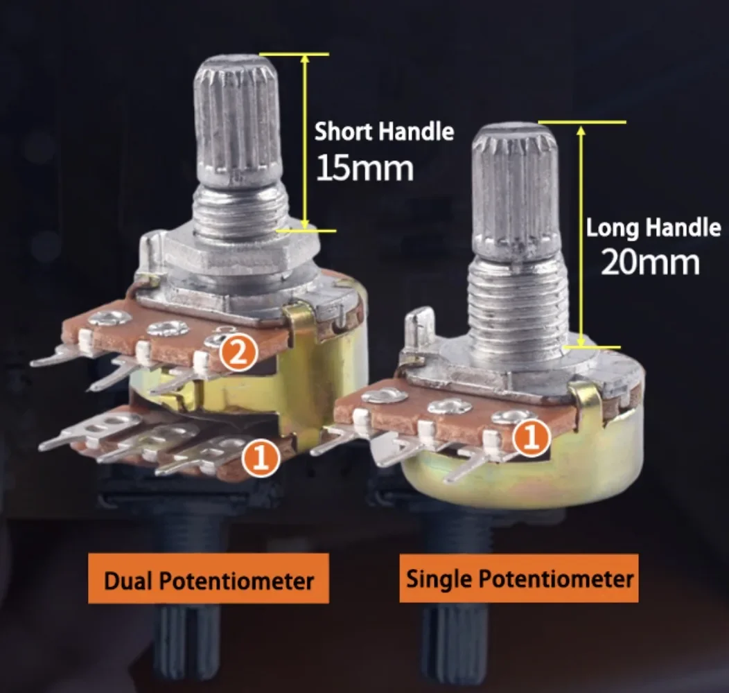5PCS WH148 Potentiometer Resistor Linear Taper Rotary Dual 6pin Single 3pin for Arduino 1K 2K 5K B10K 20K 50K 100K 250K 500K 1M
