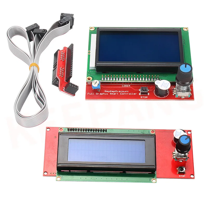 Rampas lcd 12864 painel de controle inteligente controlador tela com rampas 1.4 para reprap inteligente adaptador placa mendel impressora 3d