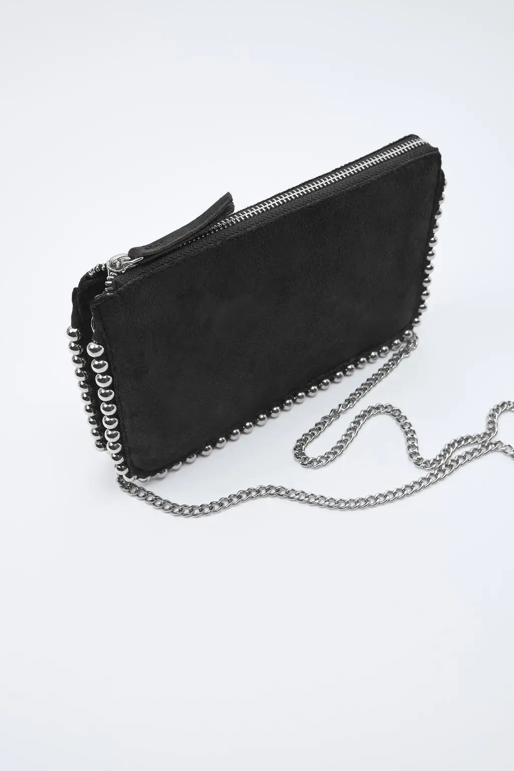 Chain Texture Small Square Bag Versatile Fashion Rivet Decoration Black Shoulder Crossbody Bag