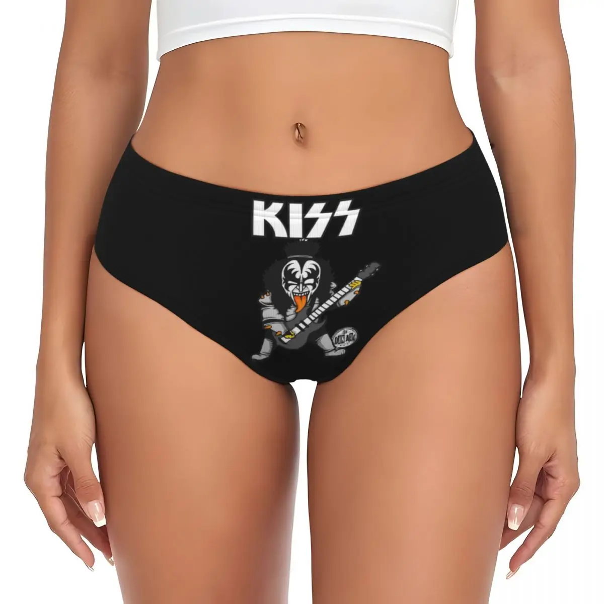 Custom Kisses Music Wallpaper Band Brief Panties Womens Breathable Stretch Underwear