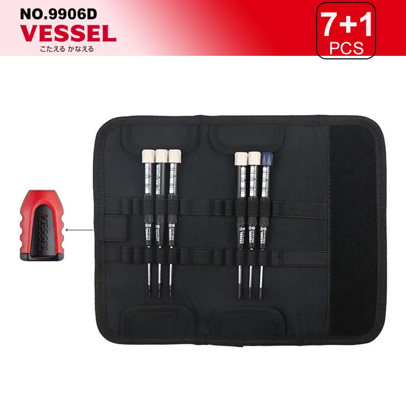 

VESSEL 6-Piece Precision Screwdriver Set with Phillips Screwdrivers,Pouch for Computer, Laptop, Eyeglass, Watch NO.9906D Electro