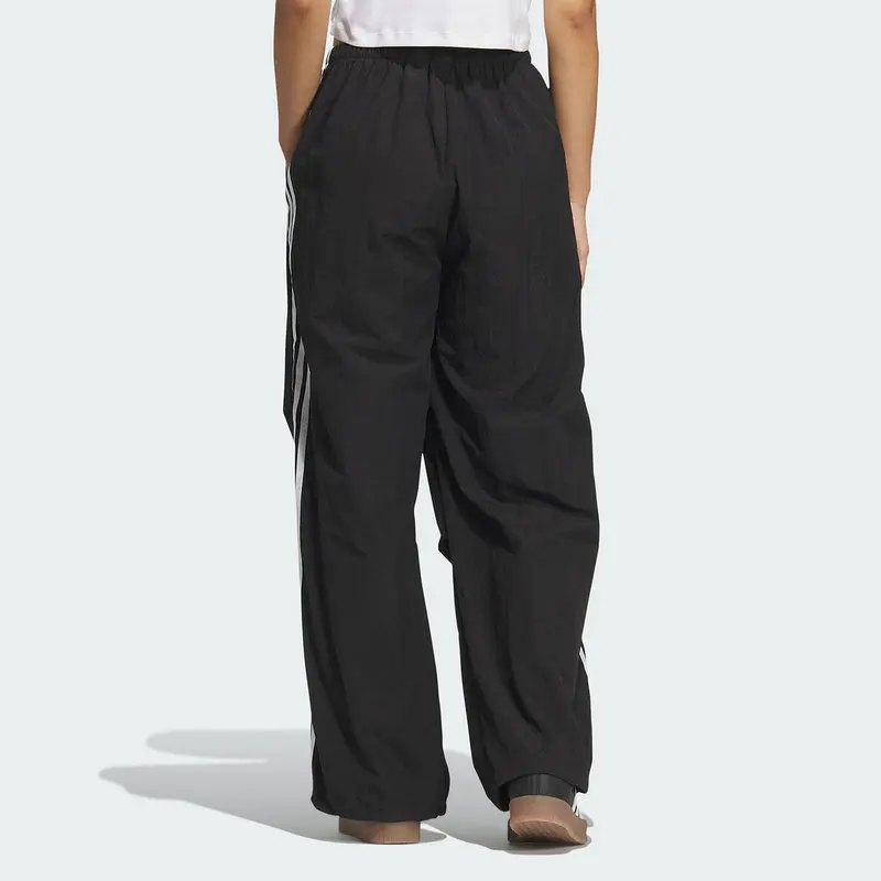 2026 New Adidas KF9615 Black Nylon Trousers With Classic Three Stripes