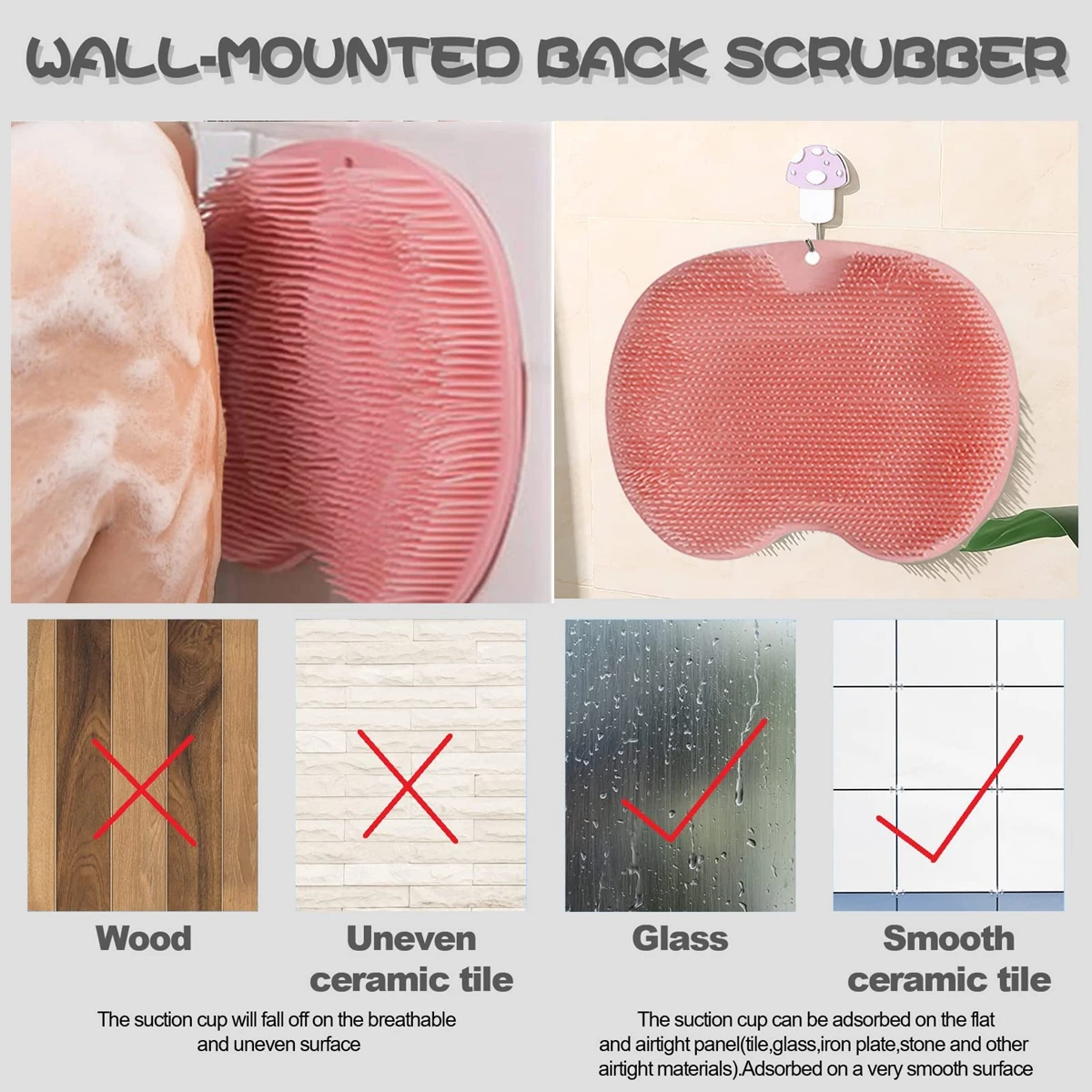 سيليكون وسادة تدليك القدم دش حصيرة عدم الانزلاق غسل وسادة للقدم عصا على جدار سطح الجسم تنظيف أداة التقشير فرك الظهر فرشاة #5