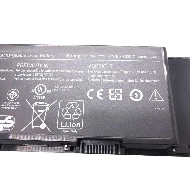 Imagem -05 - Lmdtk-bateria do Portátil para Dell Precisão de Dell M2400 M4400 M6400 M6500 3120873 C565c Dw842 Kr854 J012f 11.1v 90wh 8m039 Novo