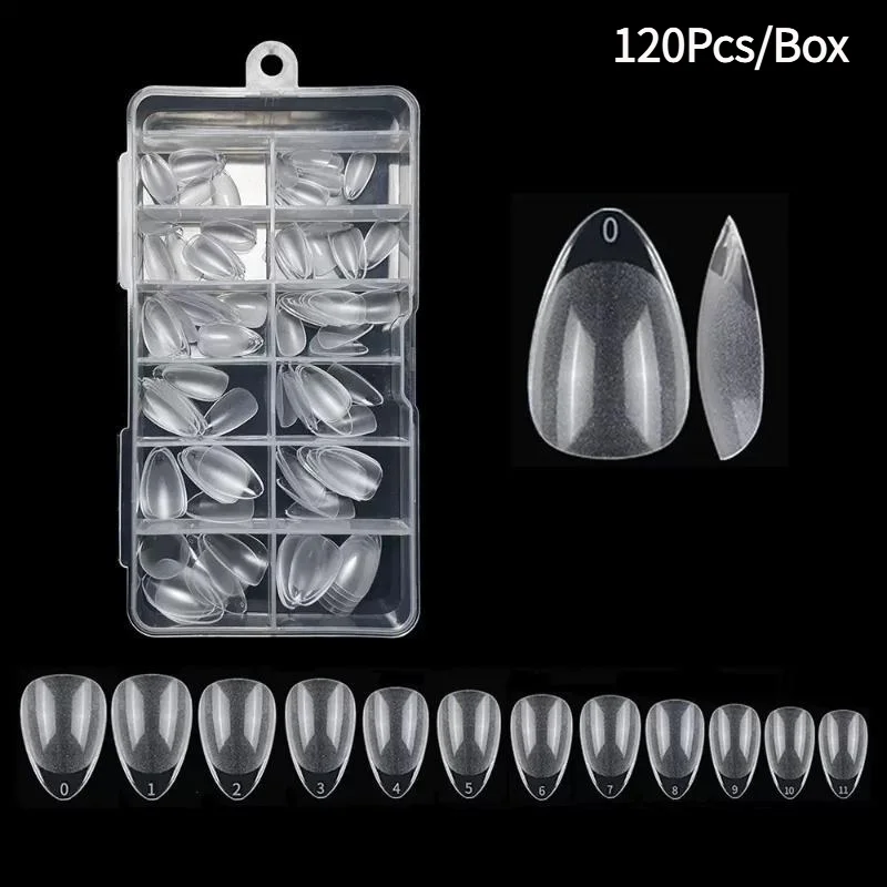 120Pcs/Box Soft Gel Tips For Nails Acrylic Material Short Artificial Nail Capsule Accessories And Tools.