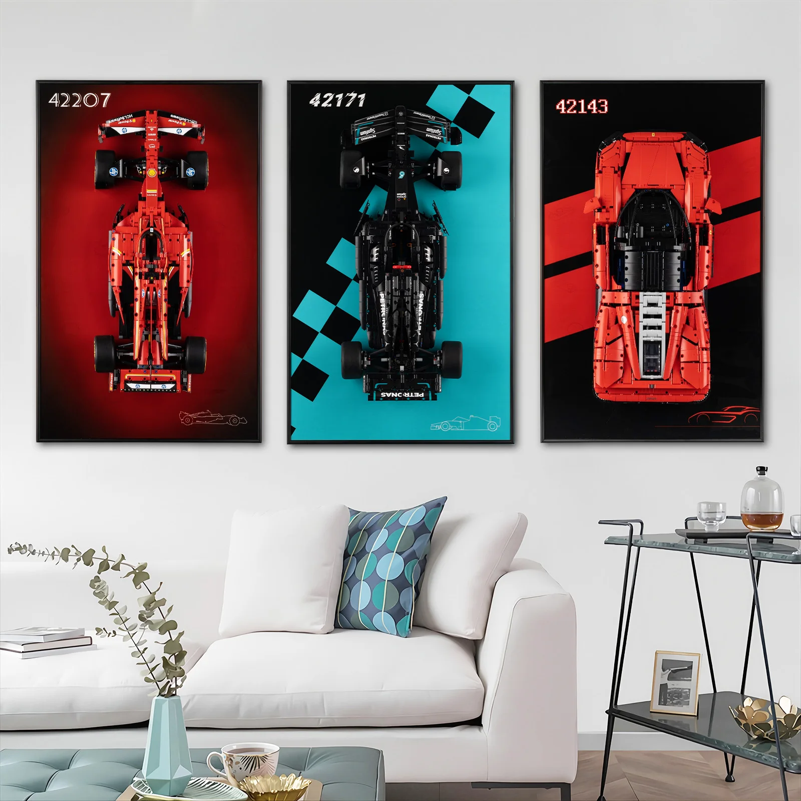 Display Wallboard for Lego Mercedes-AMG F1 W14 E Performance 42171 Adult Collectible Car Wall Mount Building Blocks Photo Frame