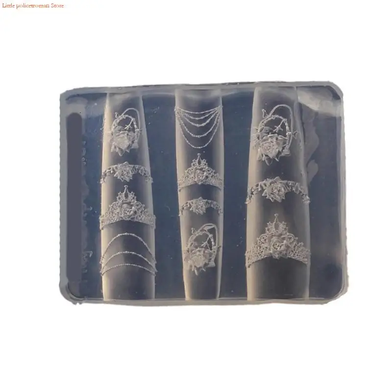 

F92D Flexible Silicone Mould Set for Bowknot Designs Decoration for Nail Art Earrings and Necklace Making Accessory