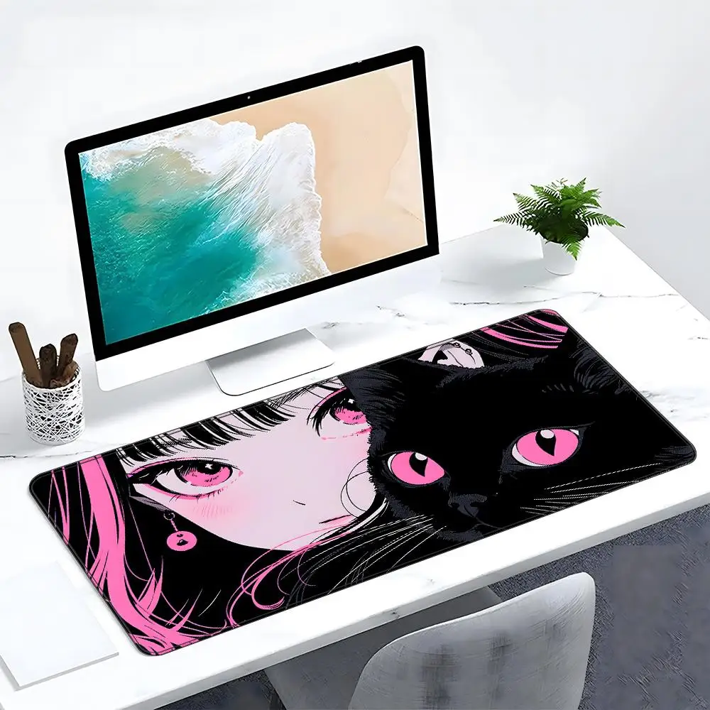 

Cute Cat Girl XXL mouse mat Table mat for work desk Computer mouse mat Mouse carpet Carpet for mouse Mouse mat XXL Mouse Pad