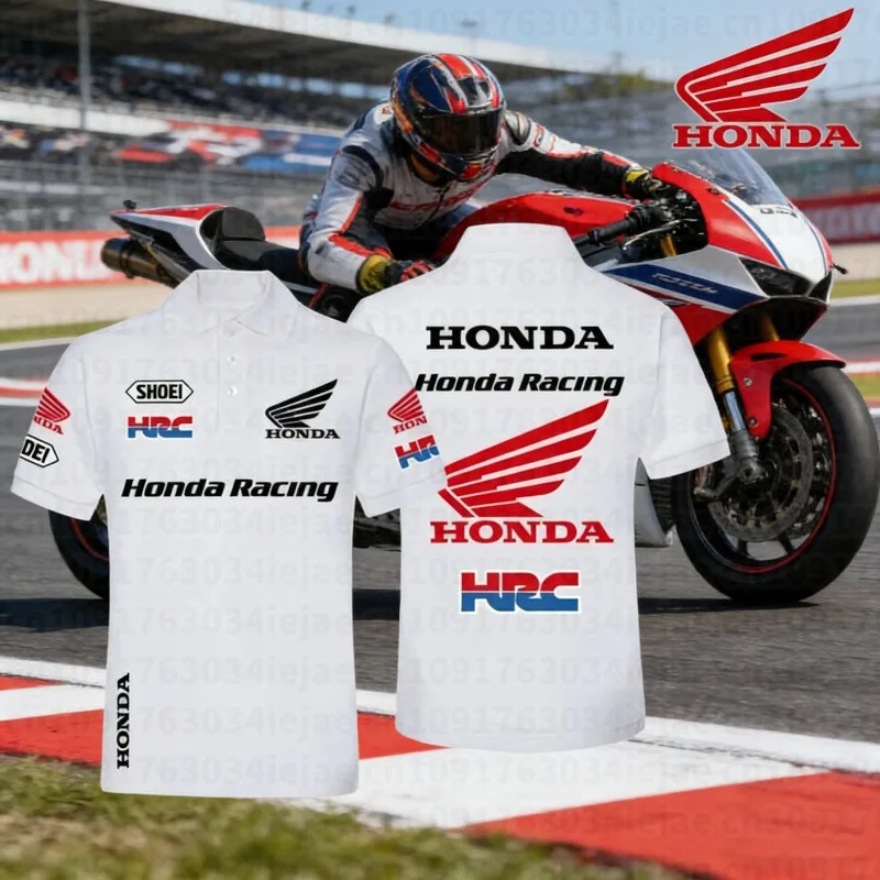

Мужская футболка-поло Honda 2026 Summer New Hot, с эмблемой для мотоциклистов, гоночная, летняя, 2025, высокое качество, уличная одежда