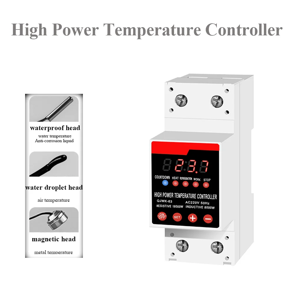 

High Power Temperature Control Switch Countdown Adjustable time switch thermal temperature controller DIN Rail AC 220V