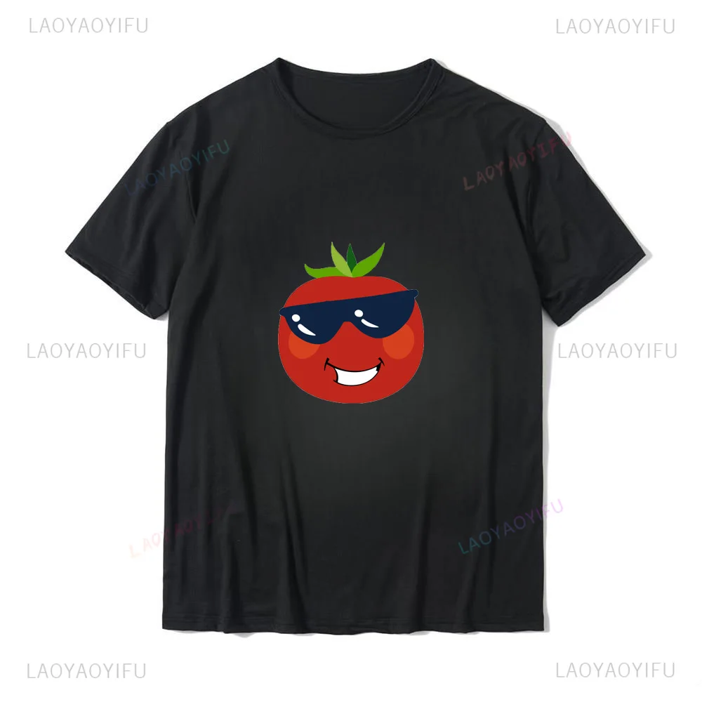 Tomato Life Fun sunglasses Vegan gift Fashion Street wear Harajuku casual summer Men women universal short-sleeved T-shirt