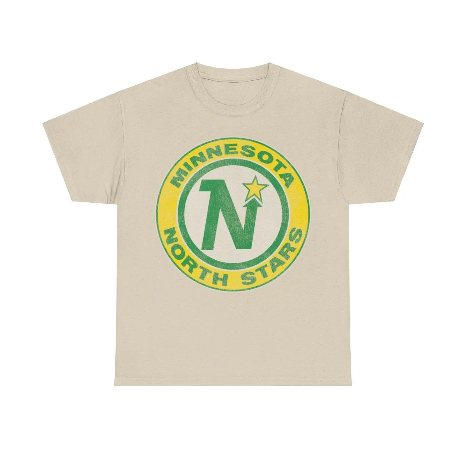 Minnesota North Stars Hockey Team Green Yellow Nostalgic Logo T-shirt