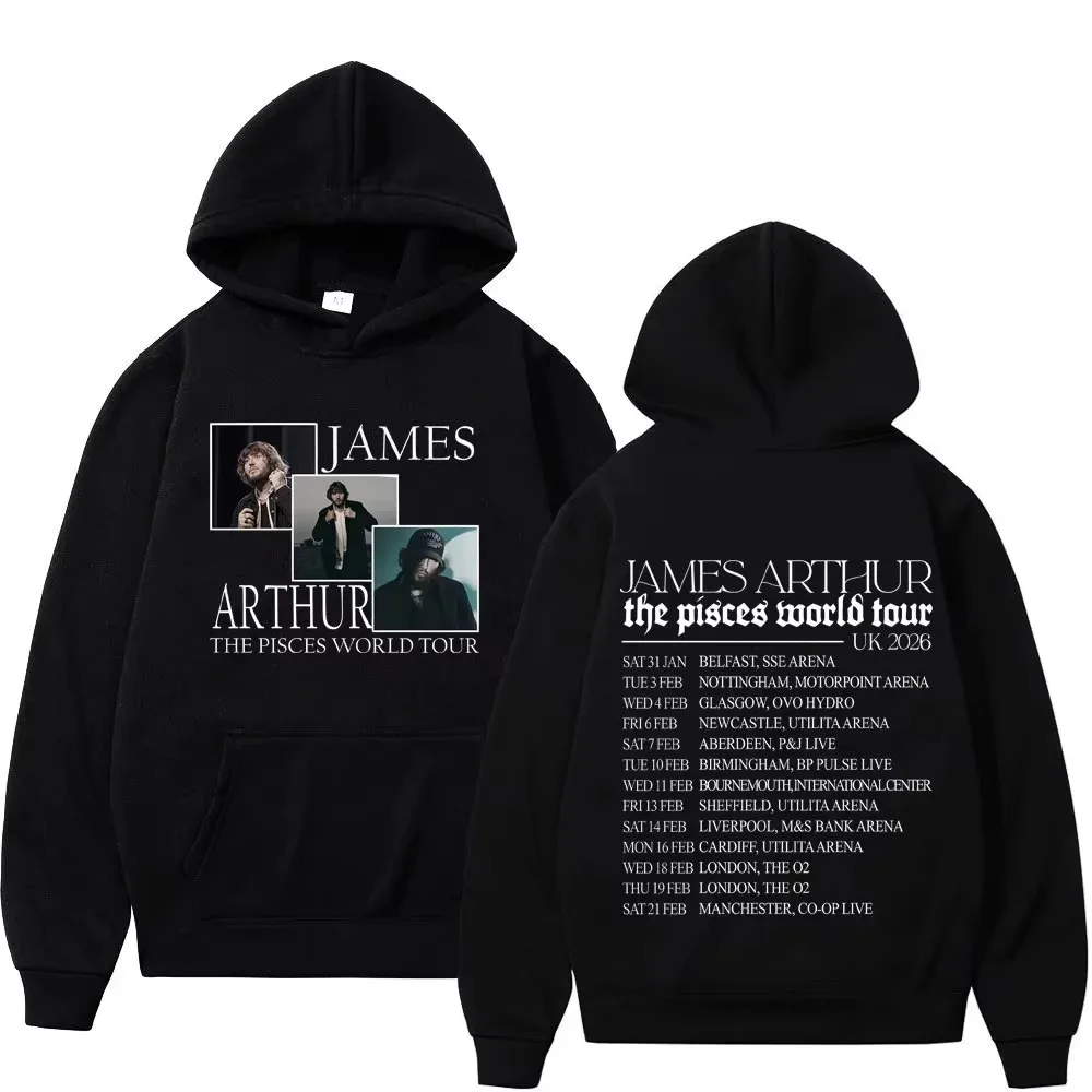 

Худи с принтом Rapper James Arthur The Pisces 2026 World Tour, комплект спортивной одежды унисекс в стиле хип-хоп, повседневный свободный пуловер в готическом панк-стиле
