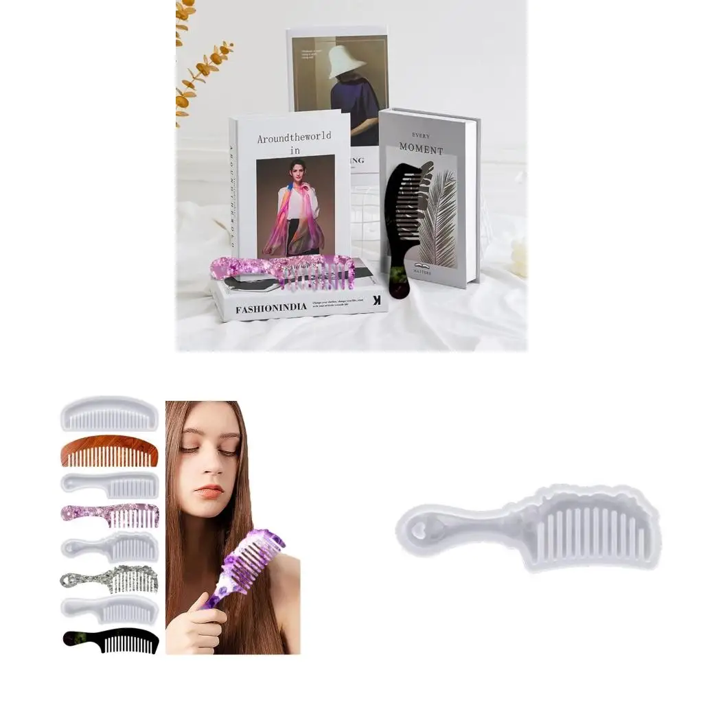 4 Styles Resin Hairdressing Comb Silicone Mold Salon Barber Hair Comb Mold