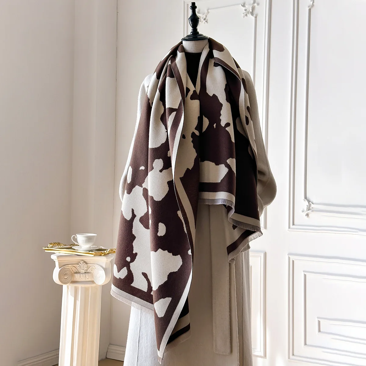 Faux Cashmere Scarf for Women Soft Thick Warm Winter Shawl Wrap Neck Cover for Office Commuting and Travel