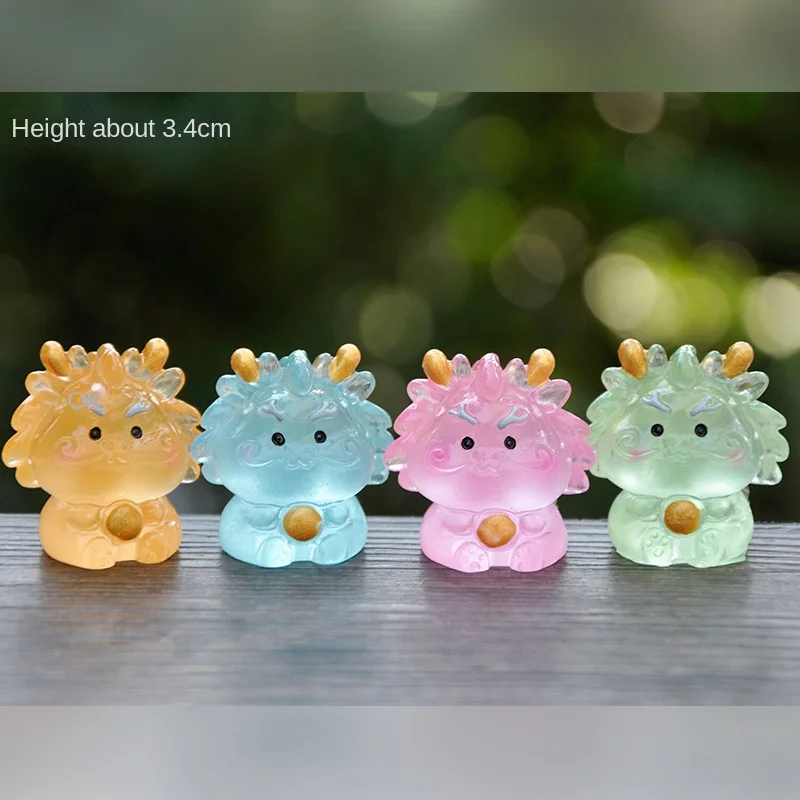 Trendy Night Glow random Cute Grain Twelve Zodiac Resin Dolls Desktop Car Decorations Small Ornaments Blind Bag Gifts