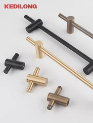 KEDLO Modern minimalist solid brass long handle Antique Brass cabinet drawer Pull handle adjustable bathroom towel rack