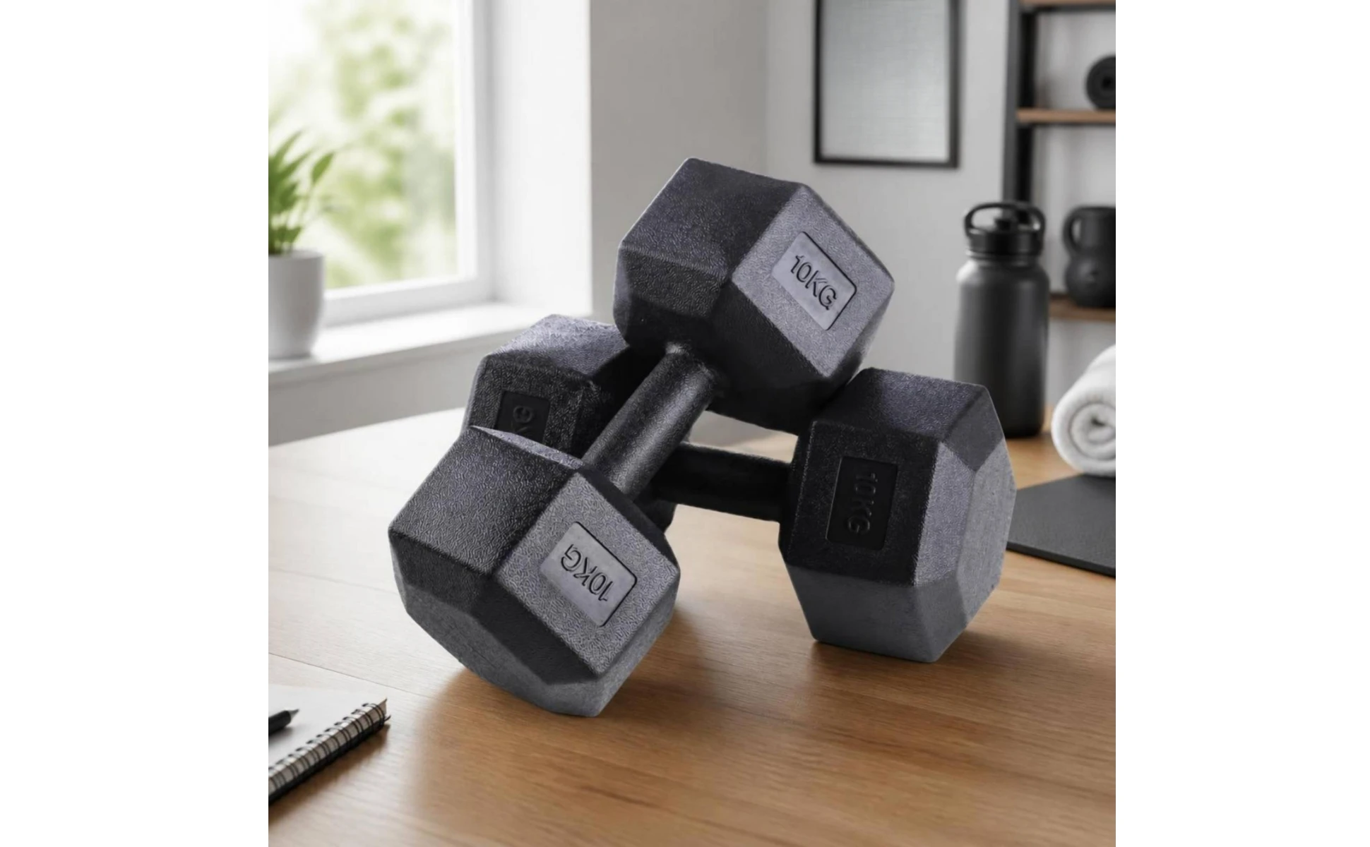 Hex Dumbbells Cast-Style Hex Dumbbell Hexagonal Dumbbells Flat-Sided Strength Training Weights Long-Lasting