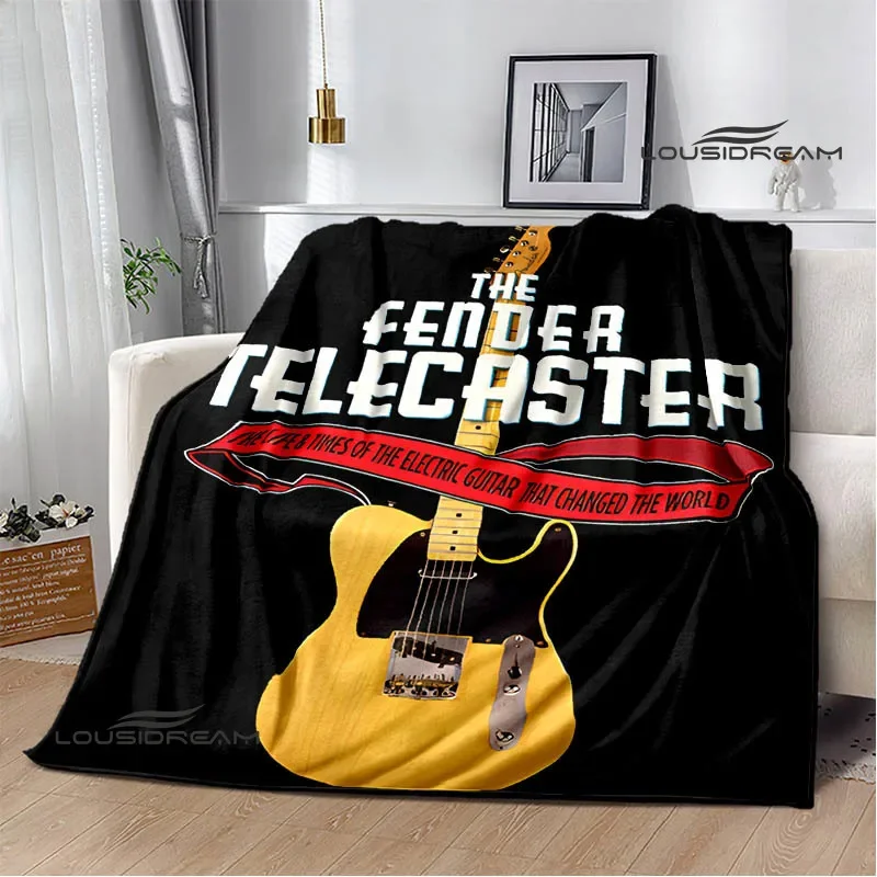 Fender guitar Retro printed blankets Picnic blanket Warm Flannel blanket Home bed linings blankets for beds Birthday Gift