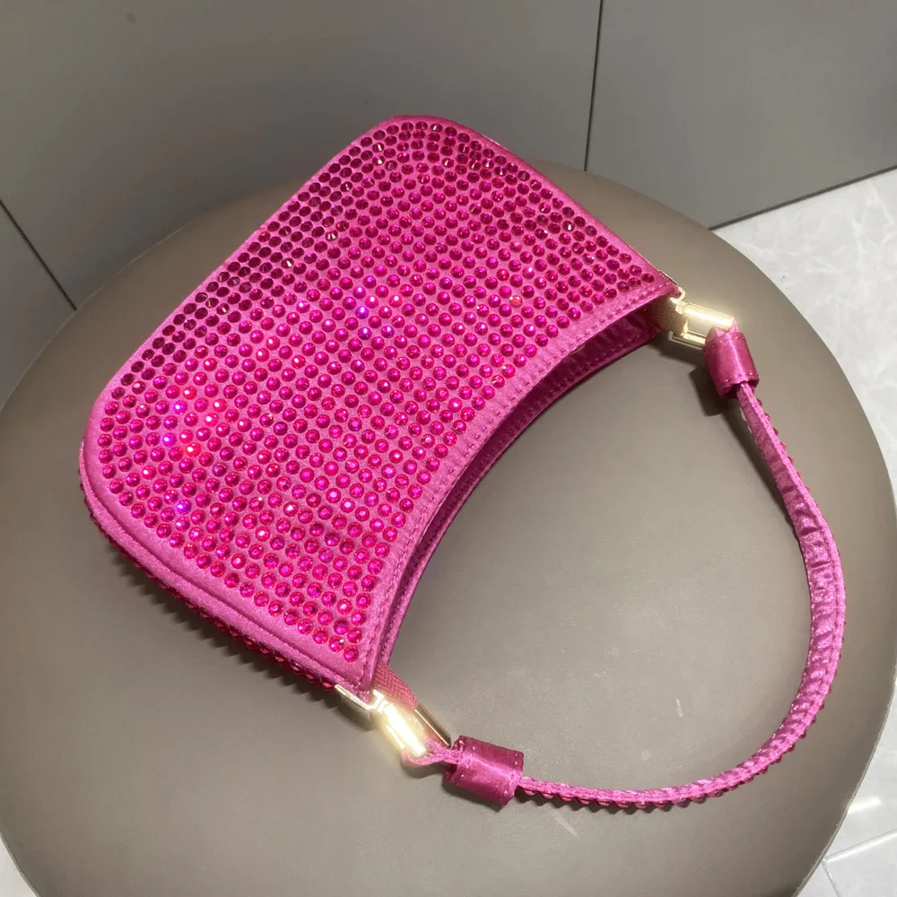 Bolsa com alça de strass, embreagem noite, bolsas e bolsa, designer de luxo, Hobo, cristal brilhante, Totes alça superior