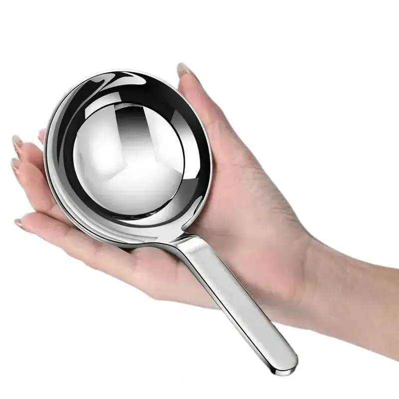 Ladle Short Handle Large Ramen Bouillon Spoon Kitchen Tableware Cooking Utensils 201 Stainless Steel Deepen Tablespoons Soup