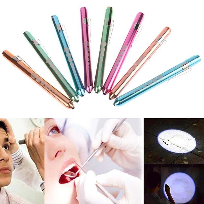 Portátil médica lanterna led, luz de trabalho, caneta de primeiros socorros, tocha lâmpada, pupil medidor de medição, 1pc