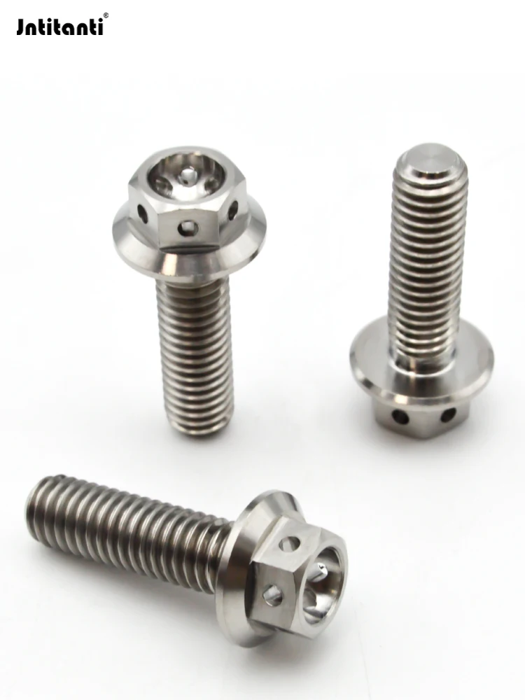 Jntitanti High quality Gr.5 Titanium alloy Hex Flange Bolt Titanium Screw M6X35/45mm For Motorcycle Bicycle Racing Car Etc.